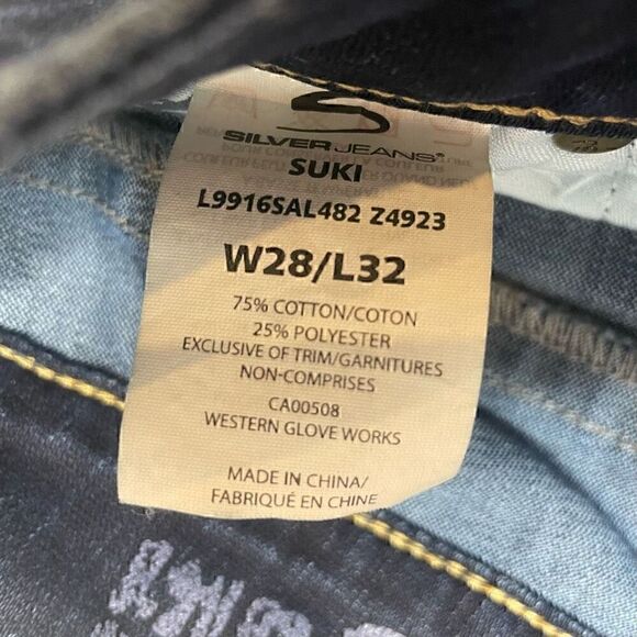 Silver Jeans Suki Bootcut Womens Jeans Size 28x32 Dark Wash Blue Denim - Picture 4 of 9